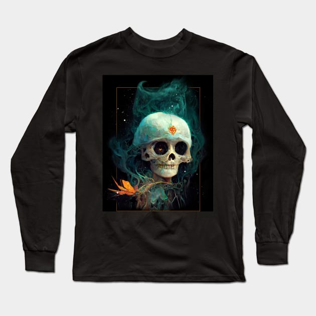 Skull and Beauty Long Sleeve T-Shirt by spaceboycomics